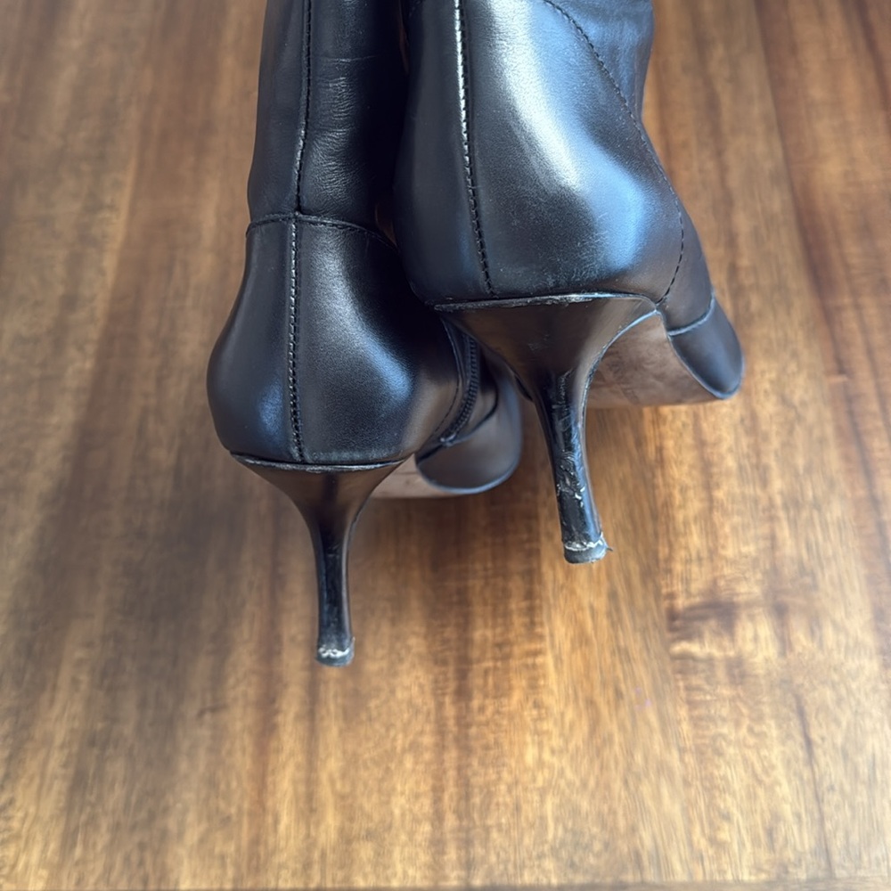 Anne Klein Akdevorah Black Leather Knee-High Boots 9.5 - Picture 5 of 8